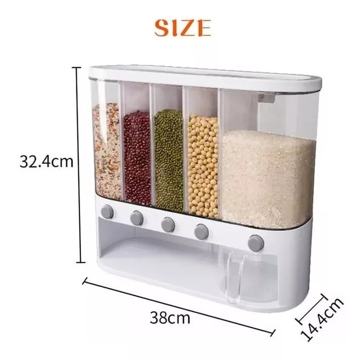 Dispensador Y Organizador De Granos 5pcs